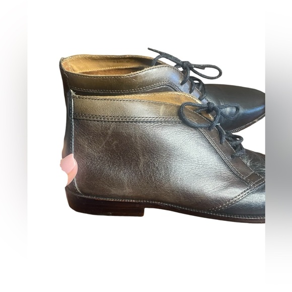 G.H BASS women’s Pamela Black brown Leather Lace Up Ankle Boots sz 7.5 preloved - Picture 4 of 14